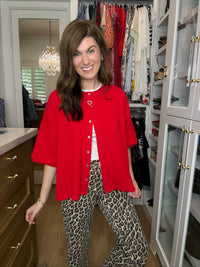 The Finishing Touch Cardigan in Red