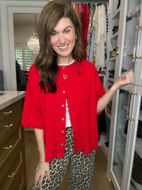 The Finishing Touch Cardigan in Red
