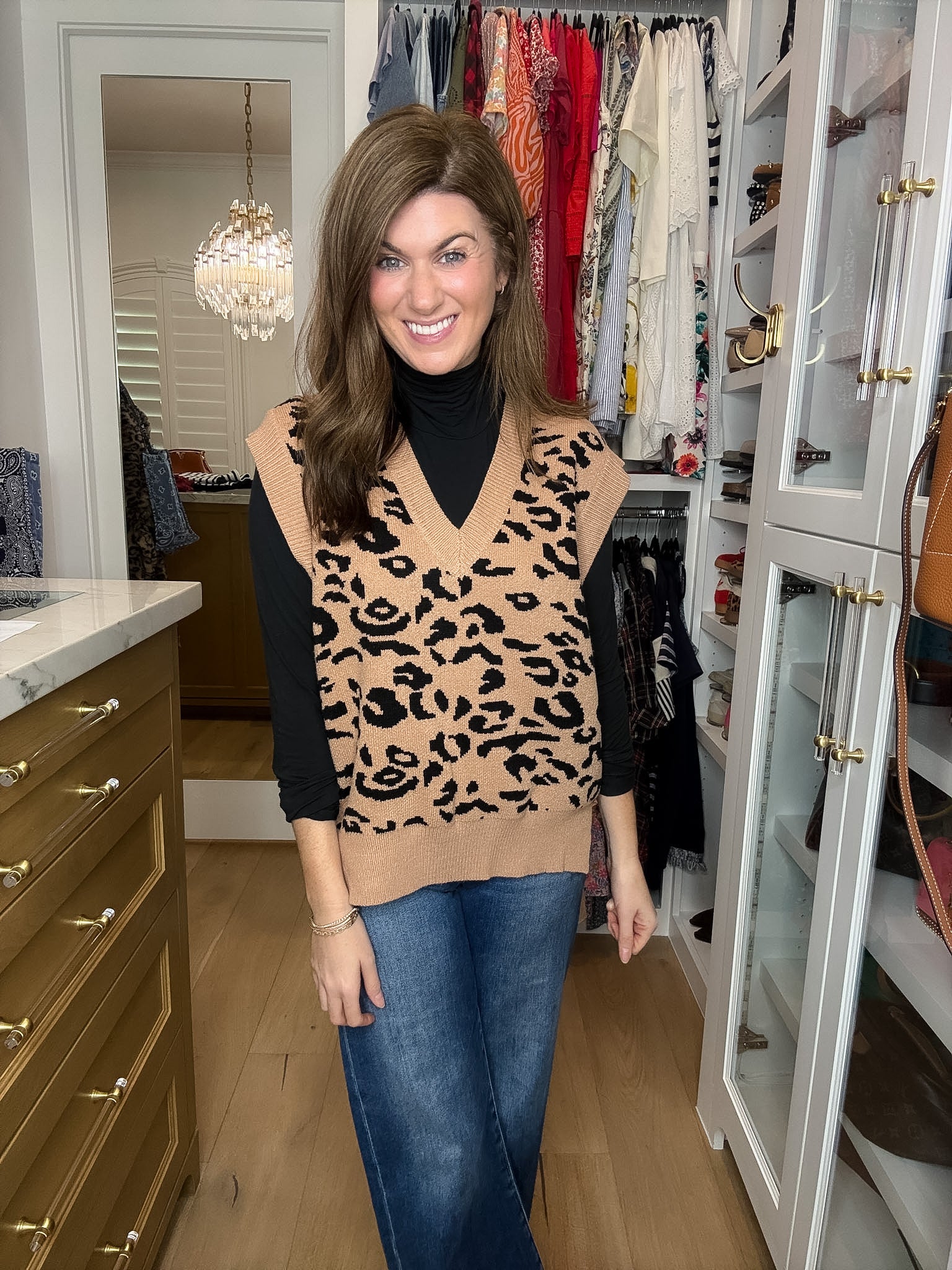DAILY DEAL! Time After Time Sweater Vest in Camel/Black *Final Sale*