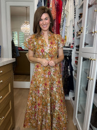 Chateau Bloom Dress in Terracotta