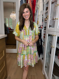DAILY DEAL! Wildflower Wander Dress in Green *Final Sale*