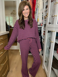 No Rush Needed Set in Navy/Pink