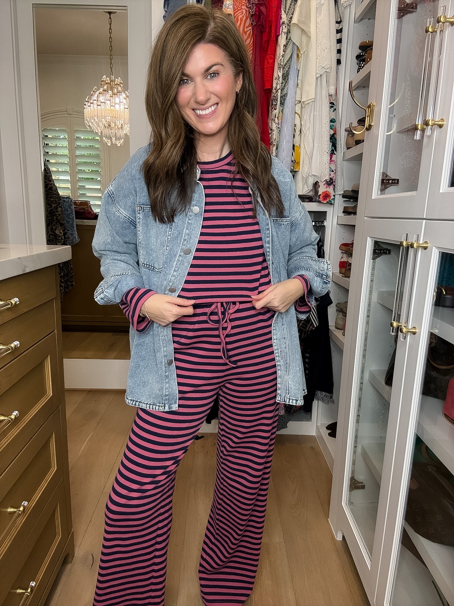 No Rush Needed Set in Navy/Pink