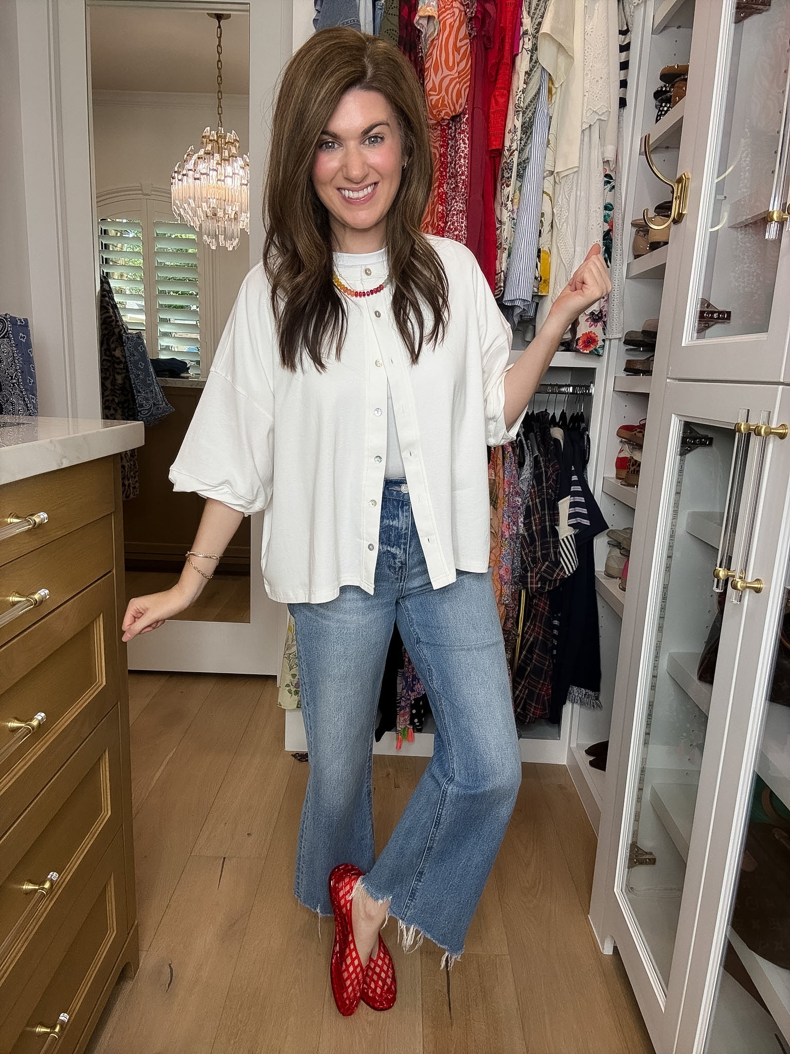 Ashley Jelly Flats in Red