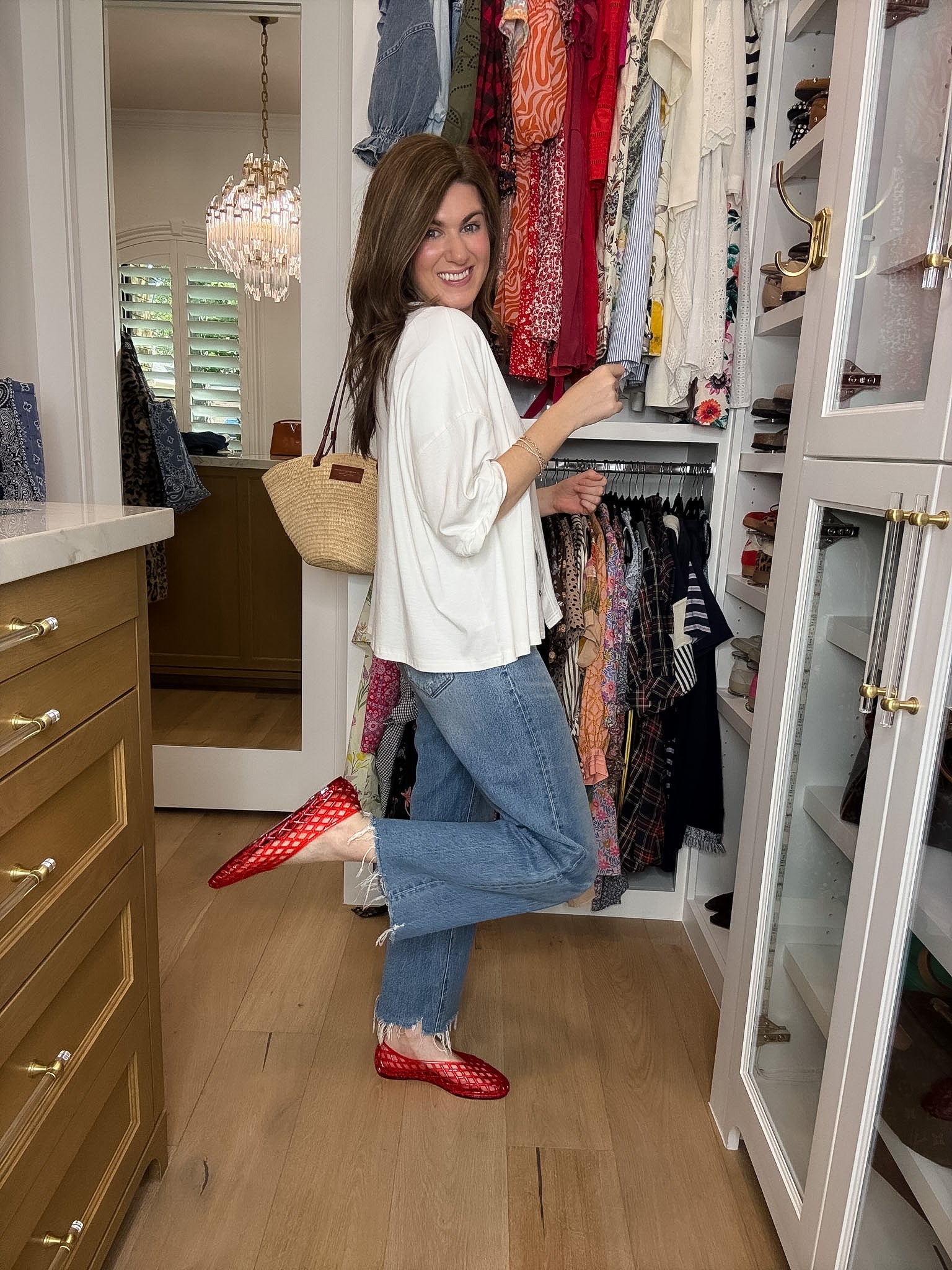 Ashley Jelly Flats in Red
