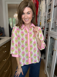 Pink Trellis Button Down