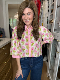 Pink Trellis Button Down
