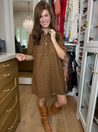 Autumn Avenue Polka Dot Denim Dress