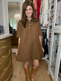 Autumn Avenue Polka Dot Denim Dress