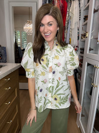 Petal and Fern Top in Cream