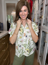 Petal and Fern Top in Cream