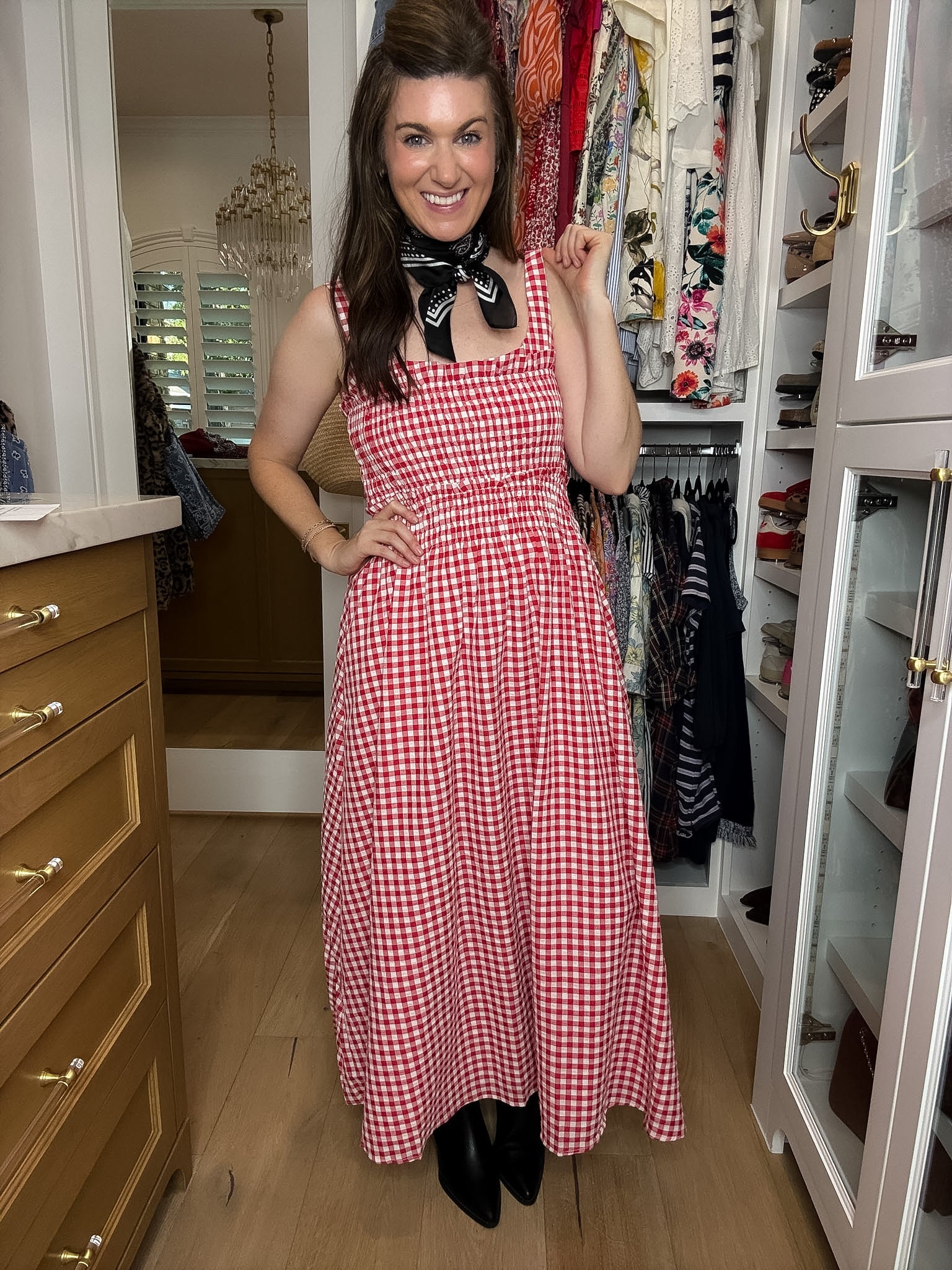 Sweet Tradition Gingham Maxi Dress
