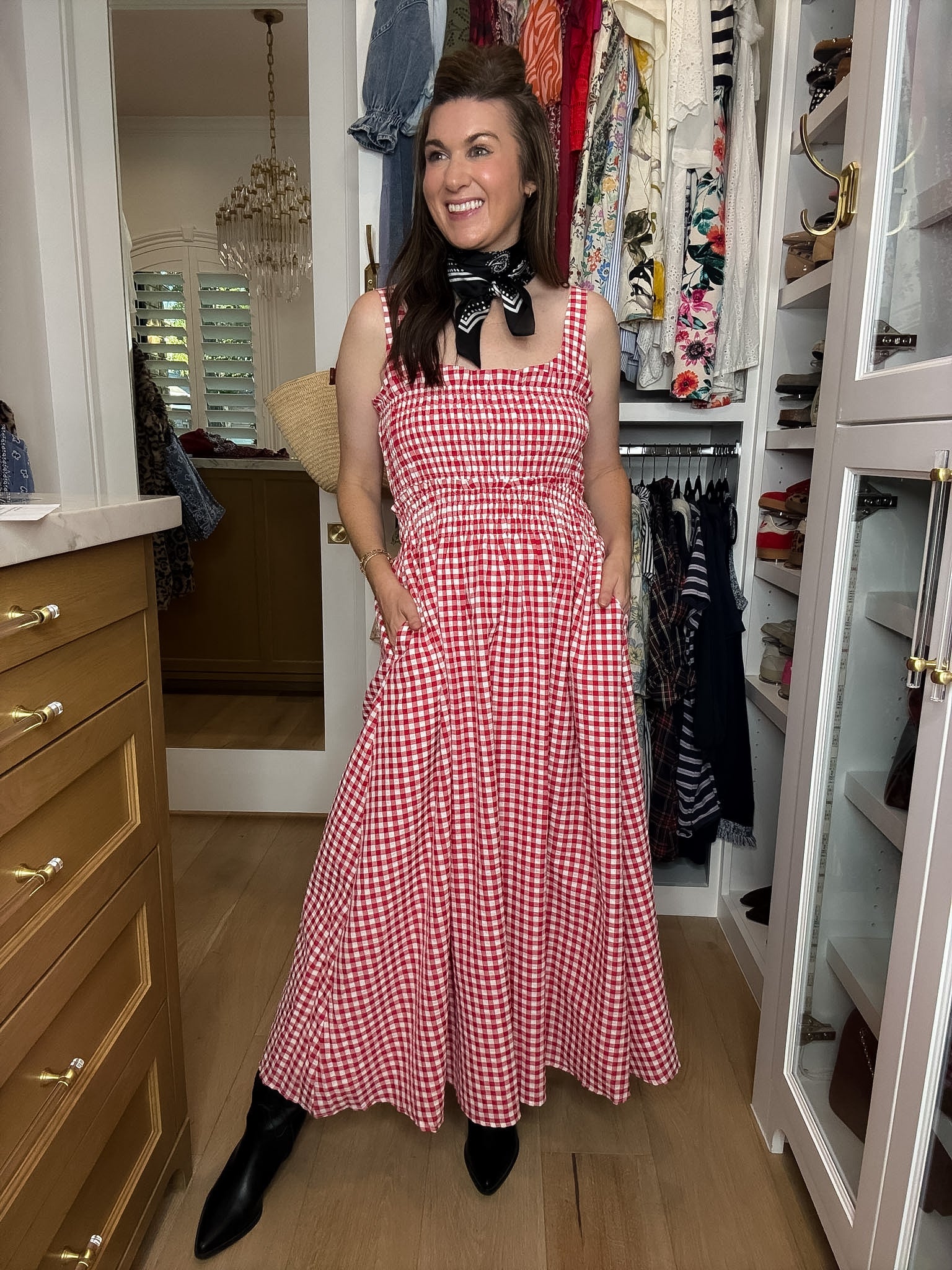 Sweet Tradition Gingham Maxi Dress