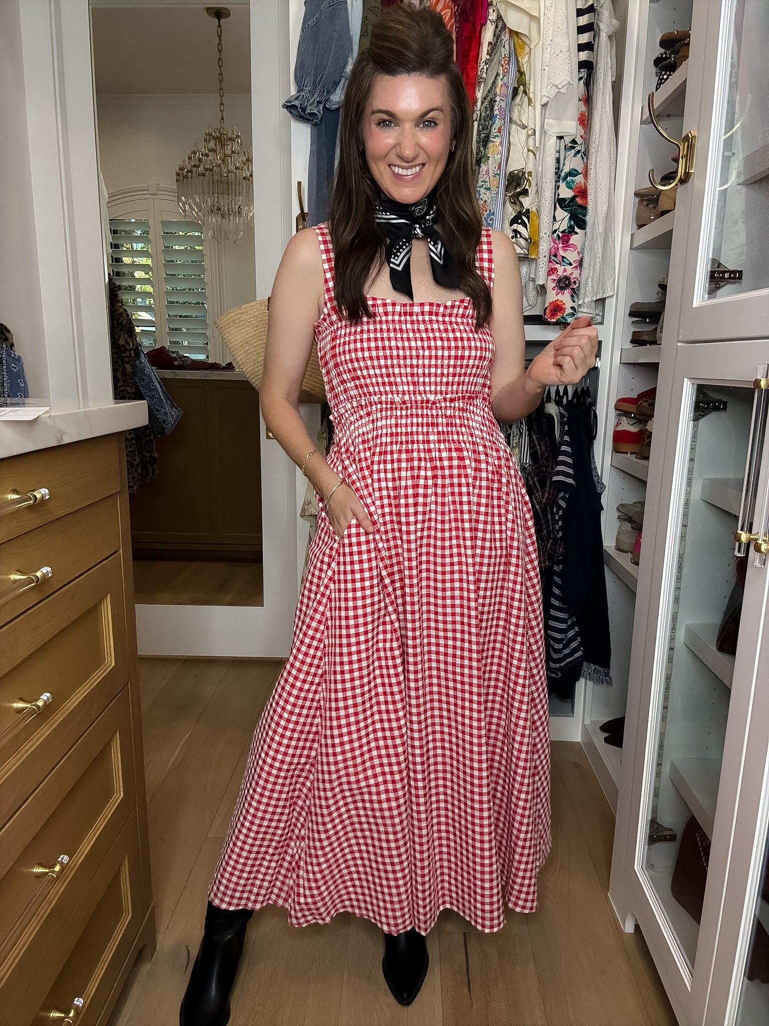 Sweet Tradition Gingham Maxi Dress