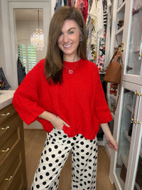 Forever Favorite Cable Knit Sweater in Red