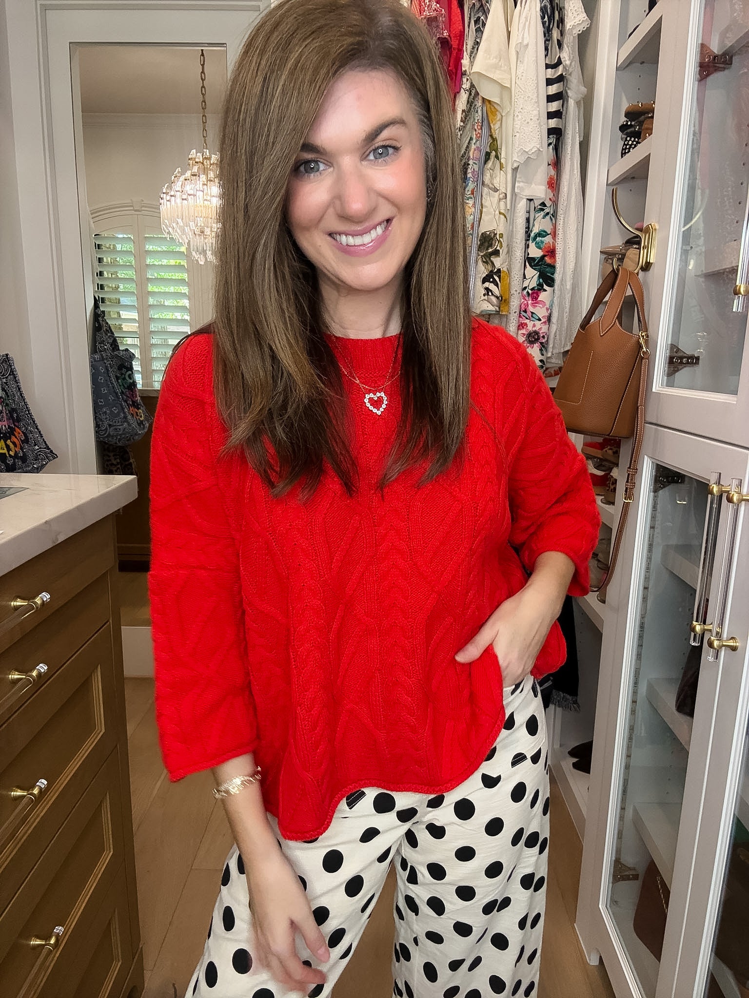 Forever Favorite Cable Knit Sweater in Red