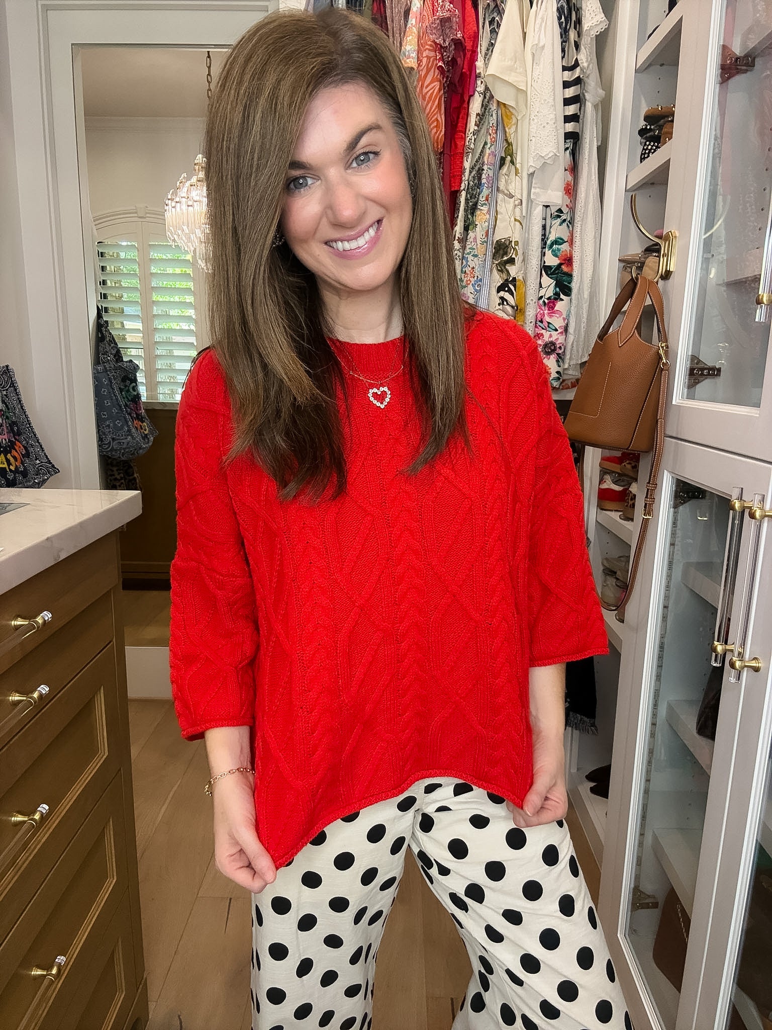 Forever Favorite Cable Knit Sweater in Red