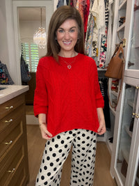 Forever Favorite Cable Knit Sweater in Red