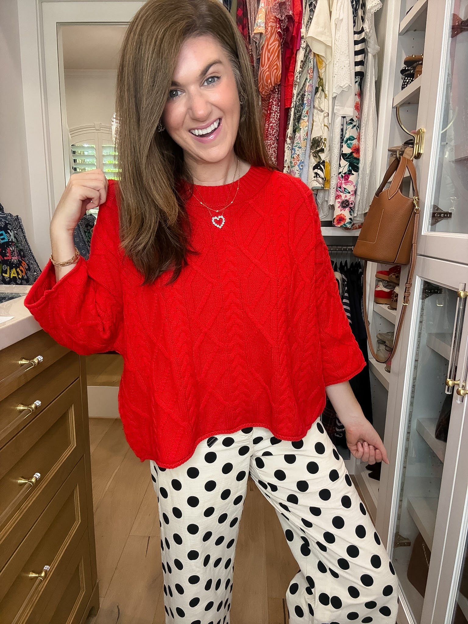 Forever Favorite Cable Knit Sweater in Red