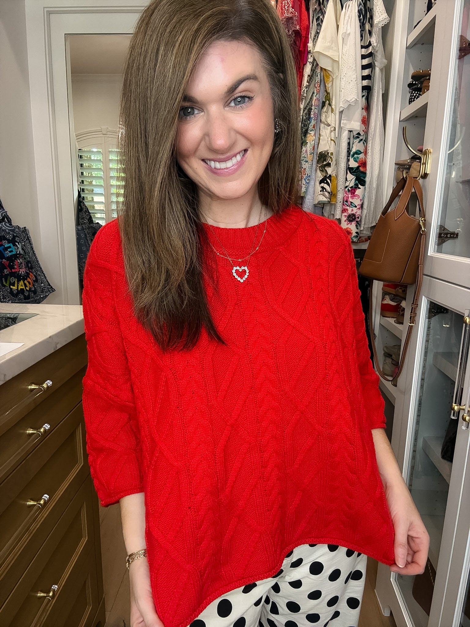 Forever Favorite Cable Knit Sweater in Red
