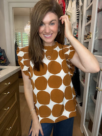 Park Avenue Polka Dot Top in Toffee