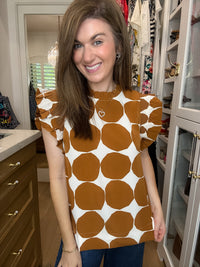 Park Avenue Polka Dot Top in Toffee