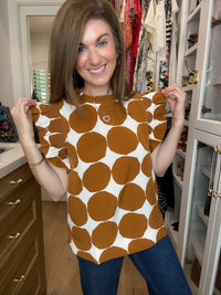 Park Avenue Polka Dot Top in Toffee