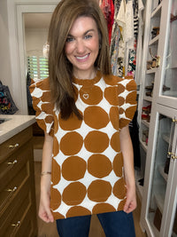 Park Avenue Polka Dot Top in Toffee