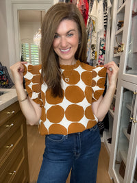 Park Avenue Polka Dot Top in Toffee