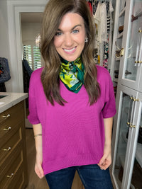 Perfectly Put Together Sweater in Magenta