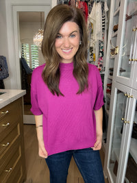 Perfectly Put Together Sweater in Magenta