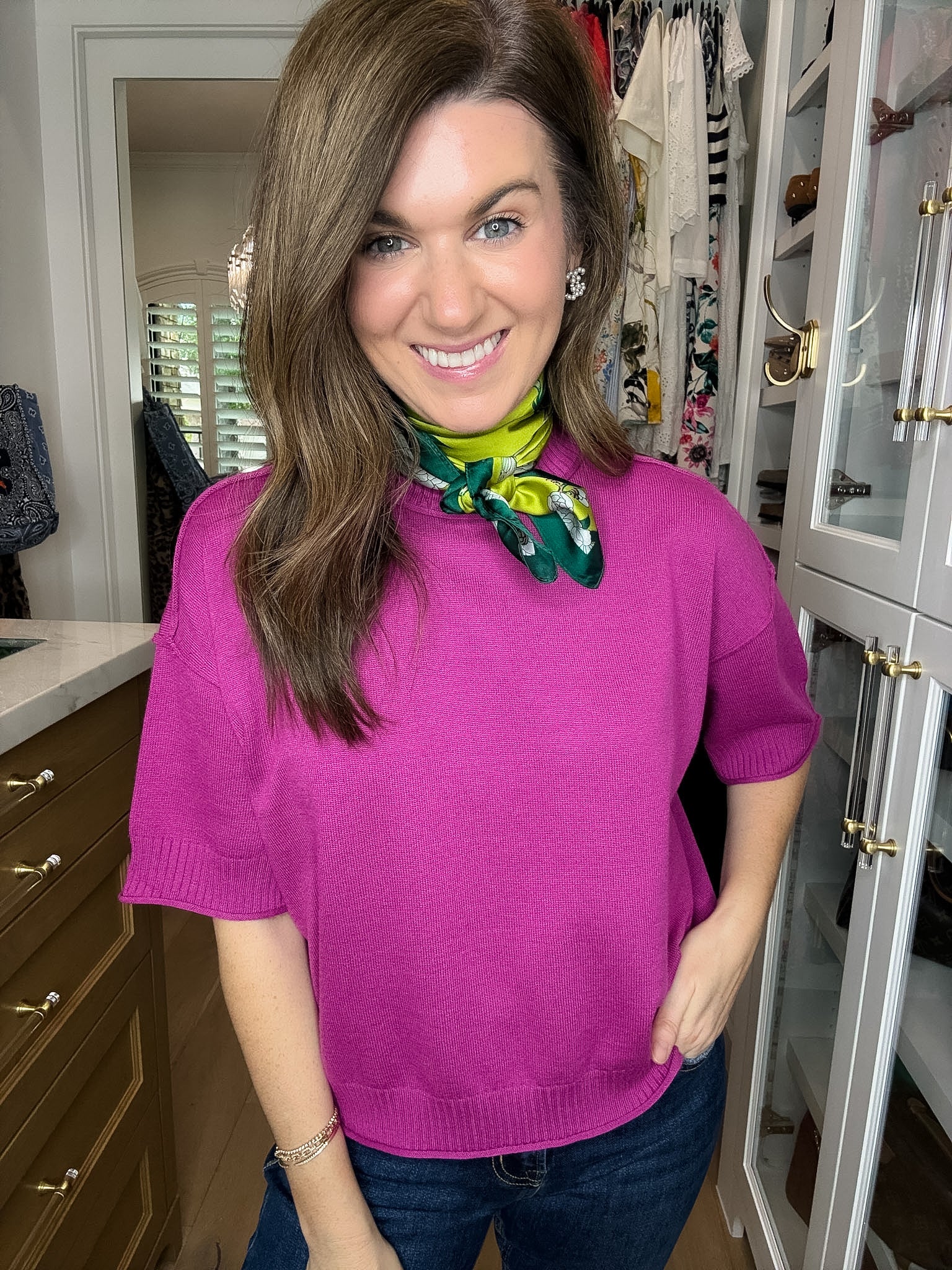 Perfectly Put Together Sweater in Magenta