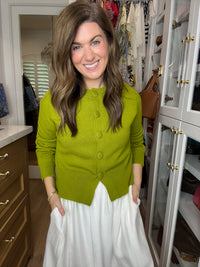 Chic Happens Cardigan in Chartreuse