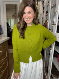 Chic Happens Cardigan in Chartreuse