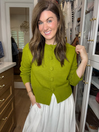 Chic Happens Cardigan in Chartreuse