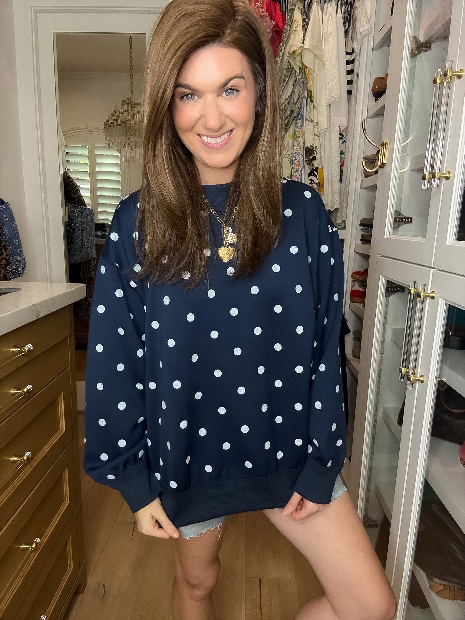 The Social Circle Pullover in Navy/White