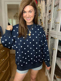 The Social Circle Pullover in Navy/White