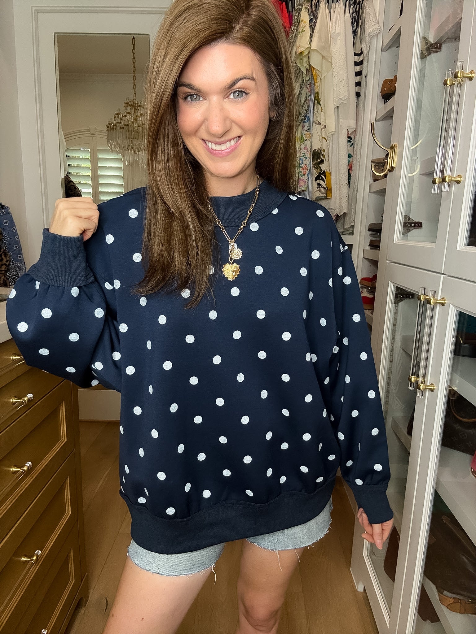 The Social Circle Pullover in Navy/White