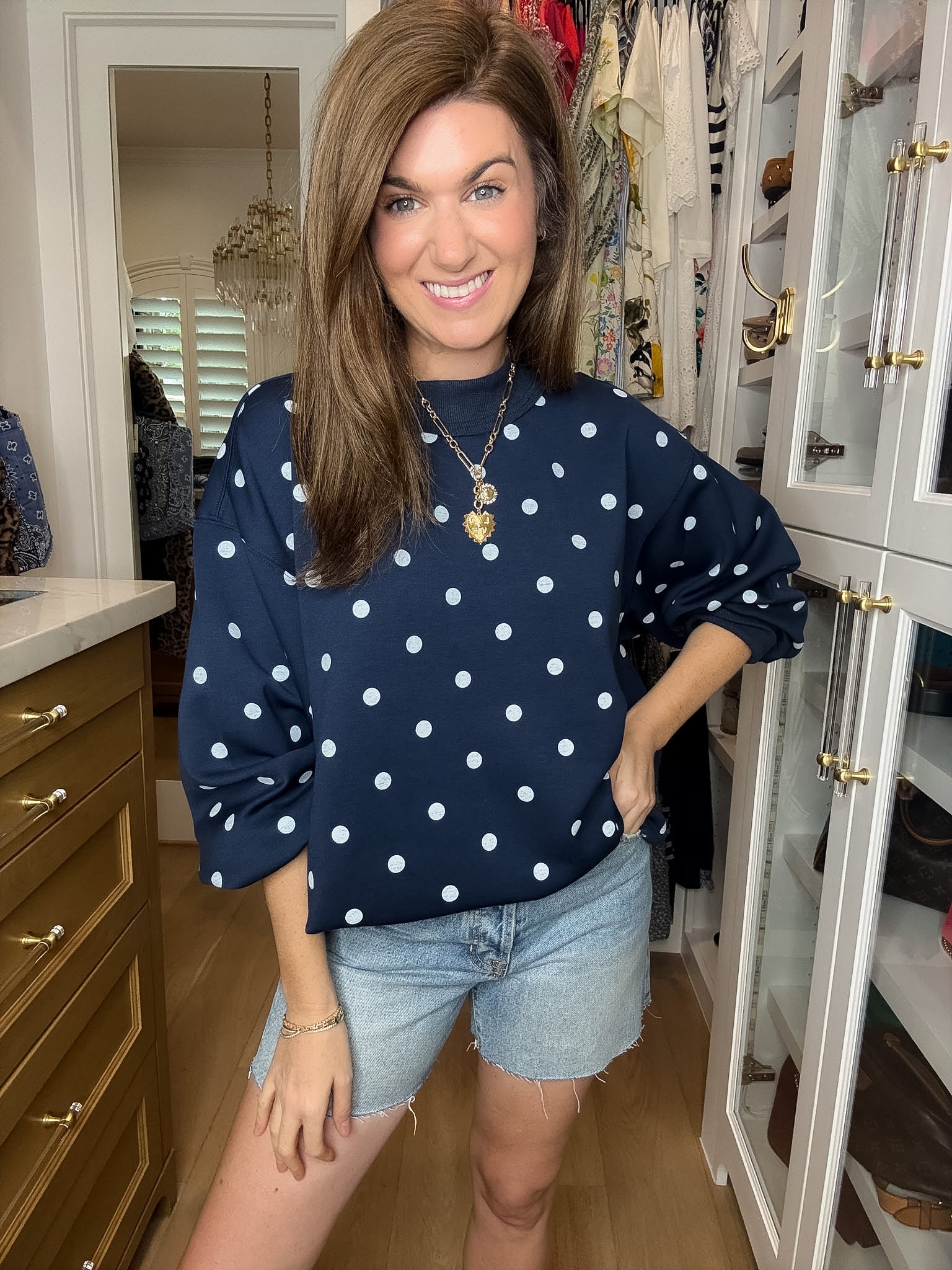 The Social Circle Pullover in Navy/White