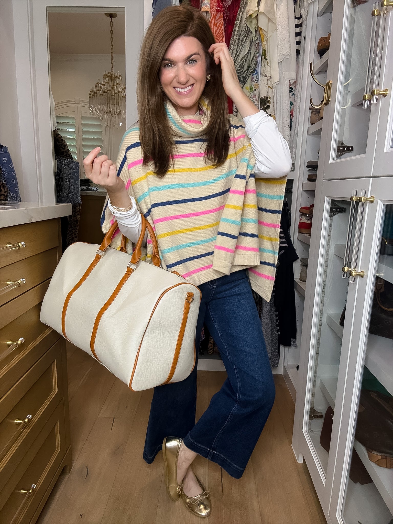 The Getaway Weekender Bag in Ivory/Camel *Final Sale*