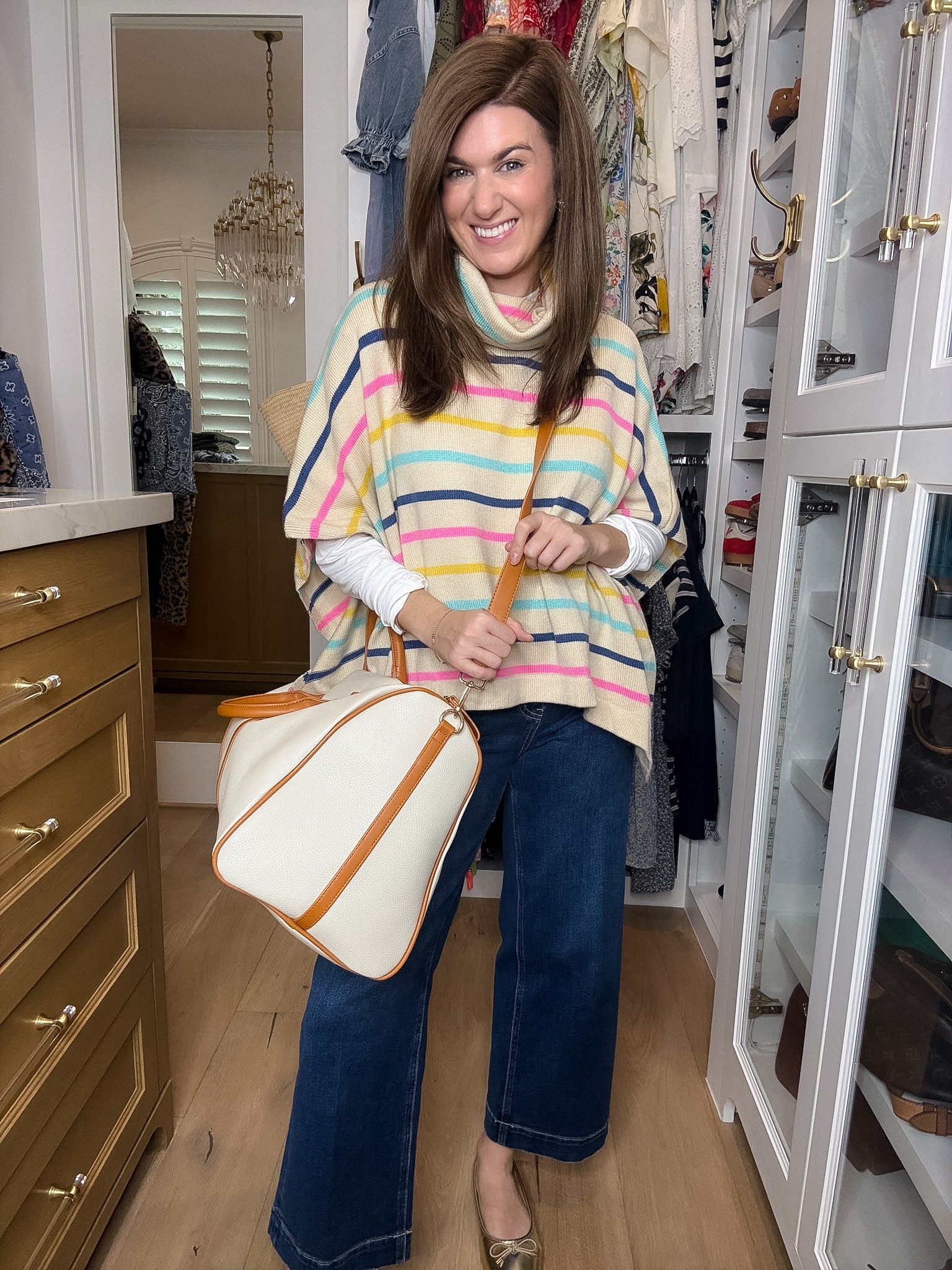 The Getaway Weekender Bag in Ivory/Camel *Final Sale*