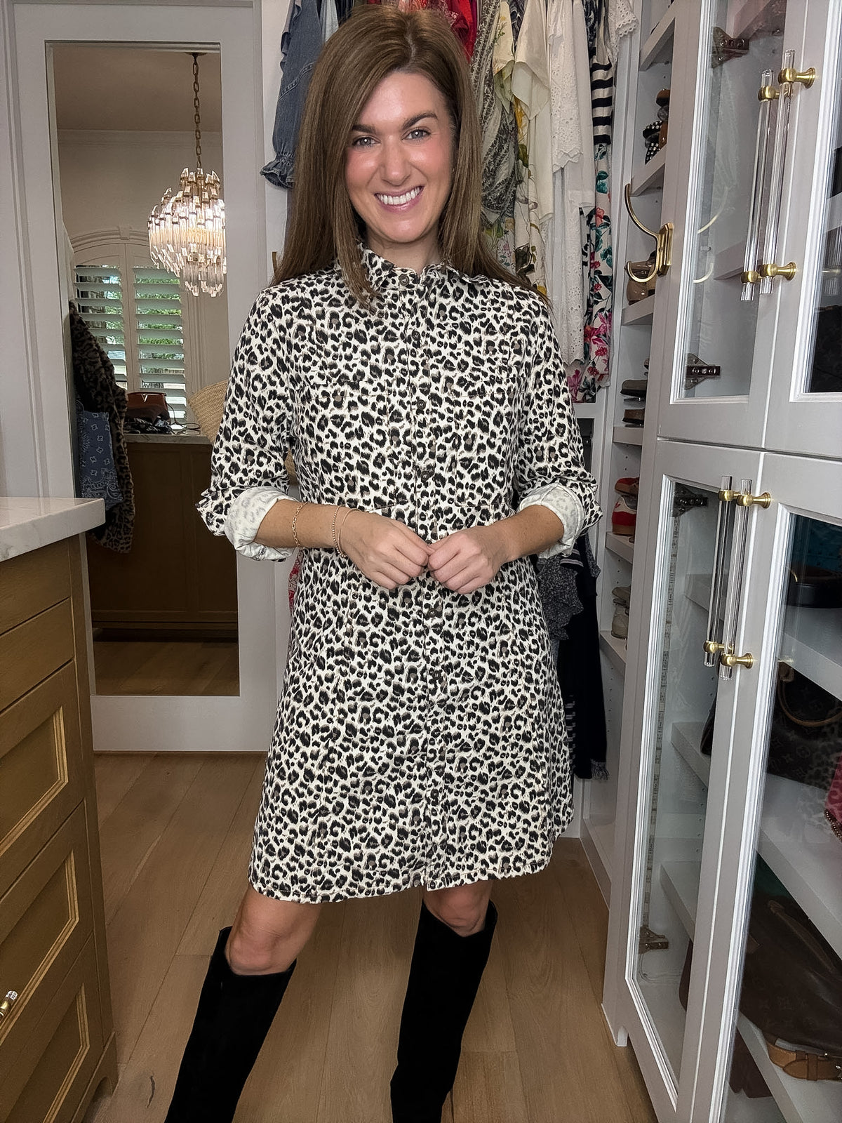 Style Instincts Leopard Denim Dress