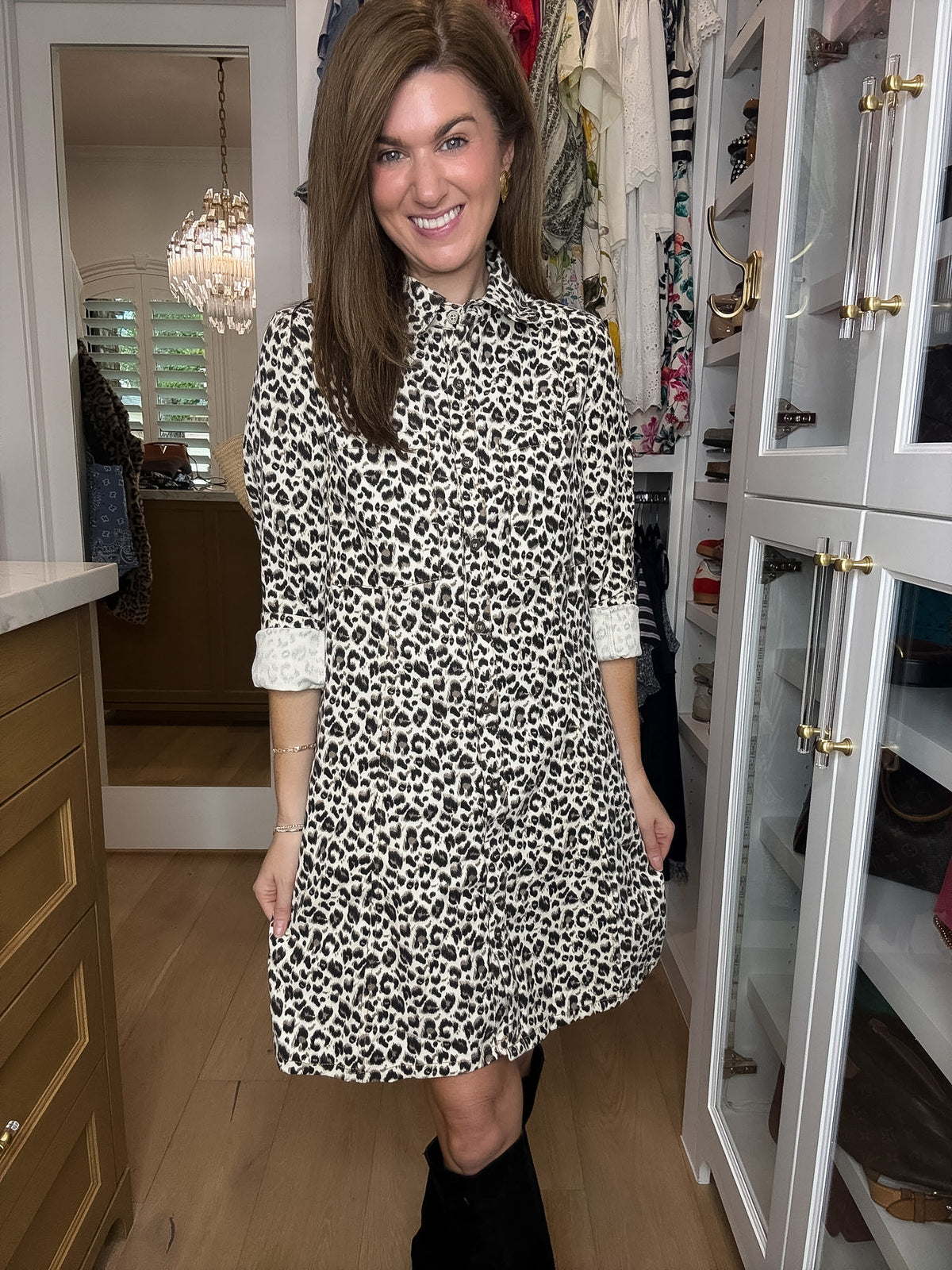 Style Instincts Leopard Denim Dress
