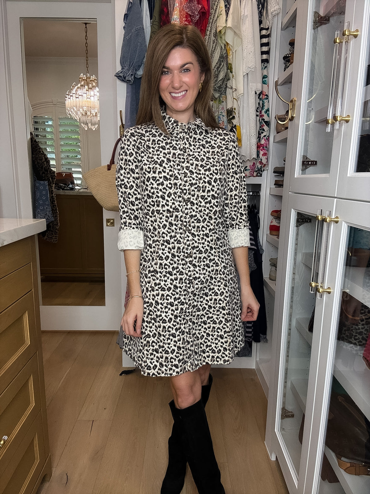Style Instincts Leopard Denim Dress