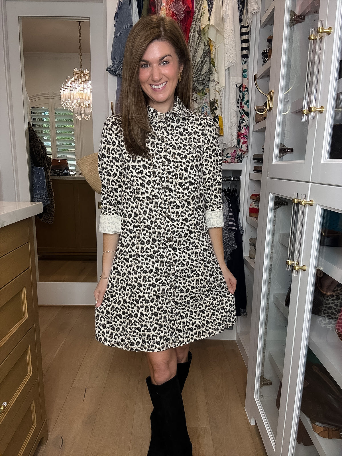 Style Instincts Leopard Denim Dress