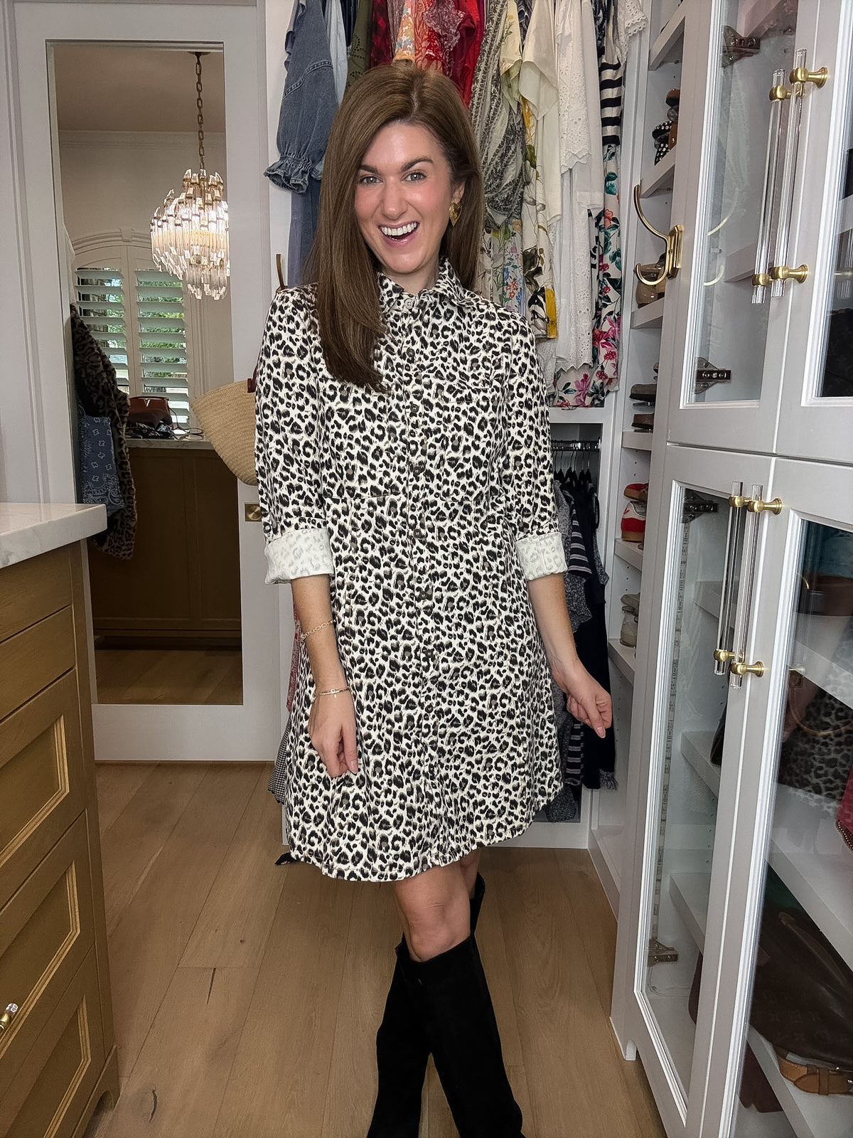 Style Instincts Leopard Denim Dress