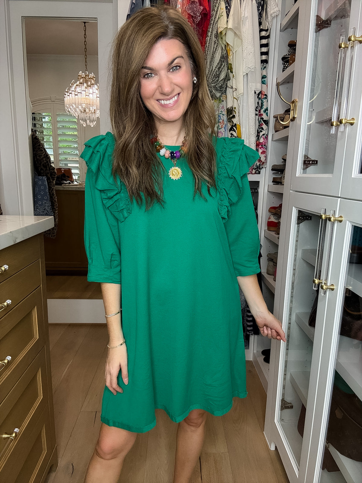 Daily Practice Terry Sweatshirt Dress in Green