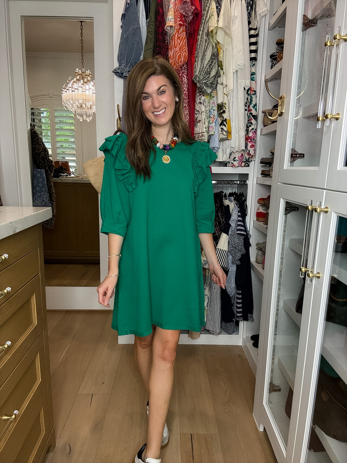 Daily Practice Terry Sweatshirt Dress in Green