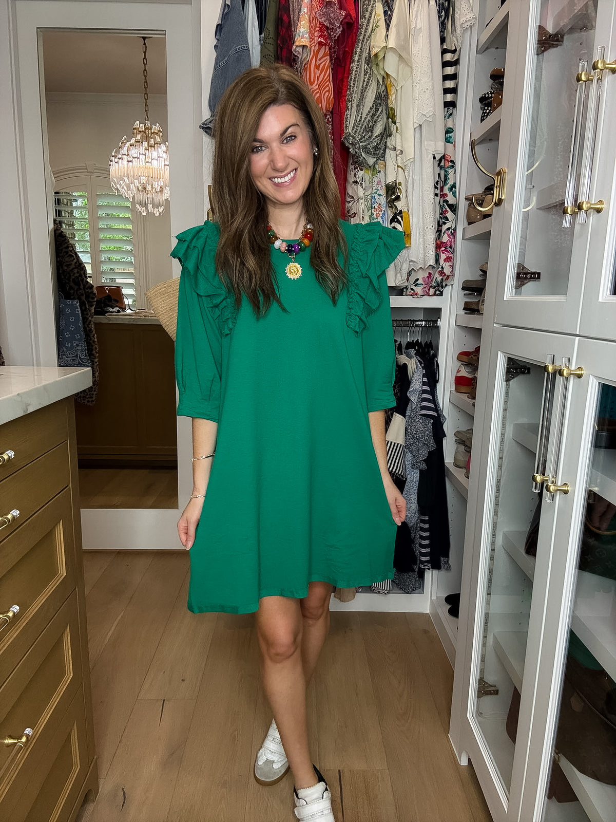Daily Practice Terry Sweatshirt Dress in Green