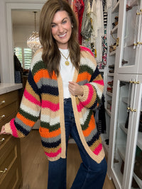 The Happy Hour Striped Cardigan